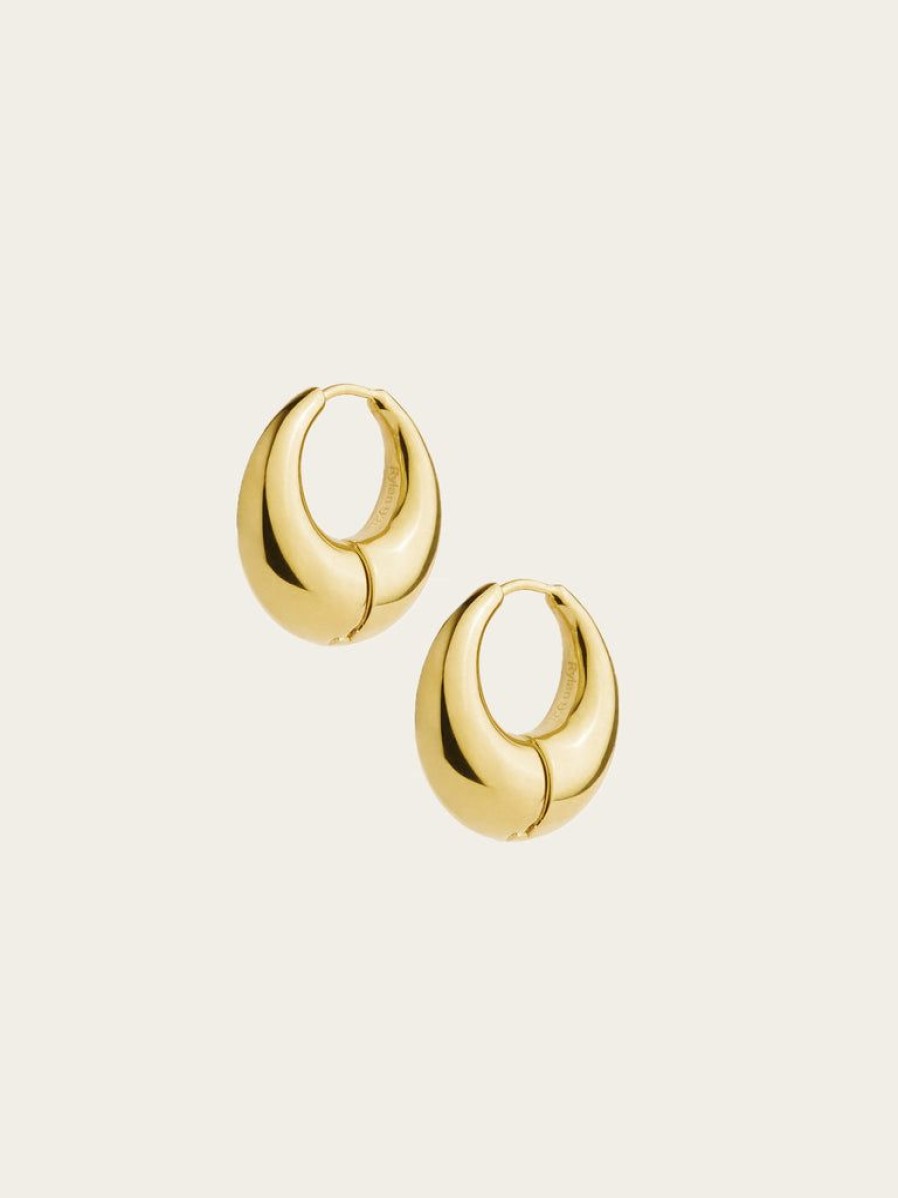 Jewellery Rylan | Smooth Moon Hoop Earrings By Rylan