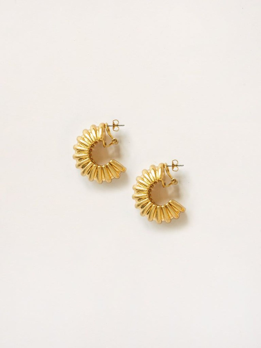 Jewellery Rylan | Ribbed Statement Hoop Earring By Rylan