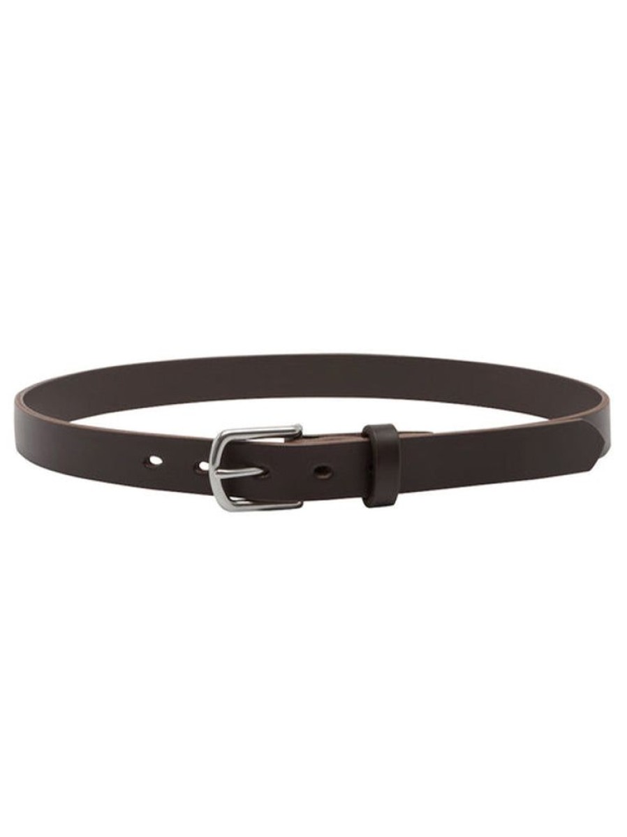 Accessories SAINT | Classic Leather Belt - Brown And Silver By Saint