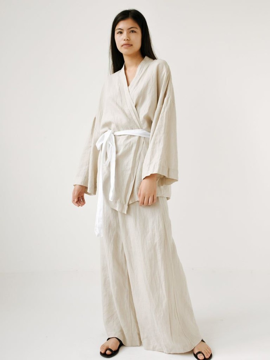 Clothing Deiji Studios | The 01 Linen Loungewear Set Long By Deiji Studios