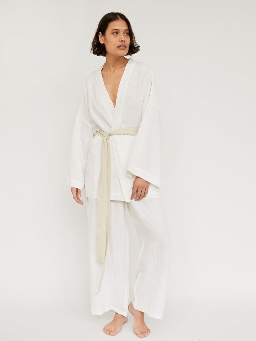 Clothing Deiji Studios | The 01 Linen Loungewear Long Set By Deiji Studios