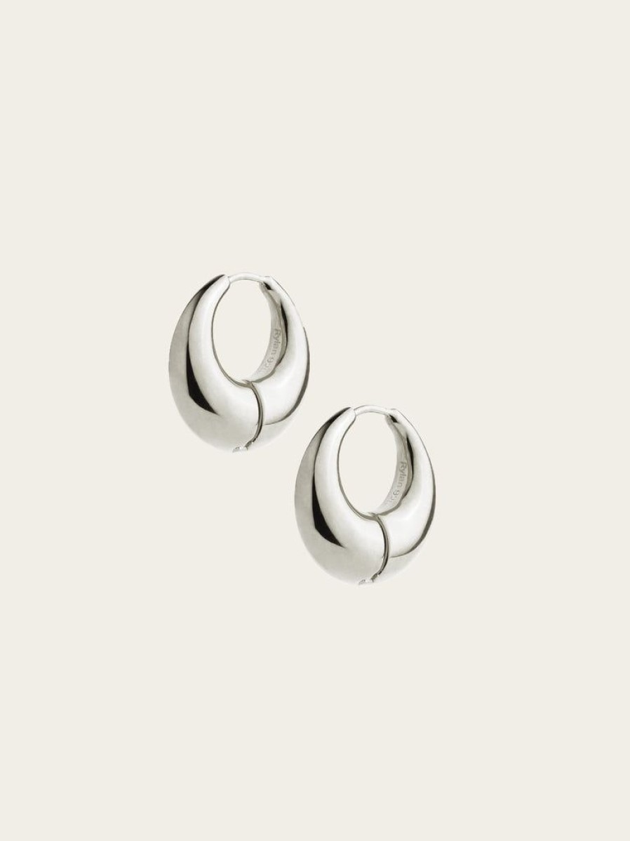 Jewellery Rylan | Smooth Moon Hoop Earrings By Rylan