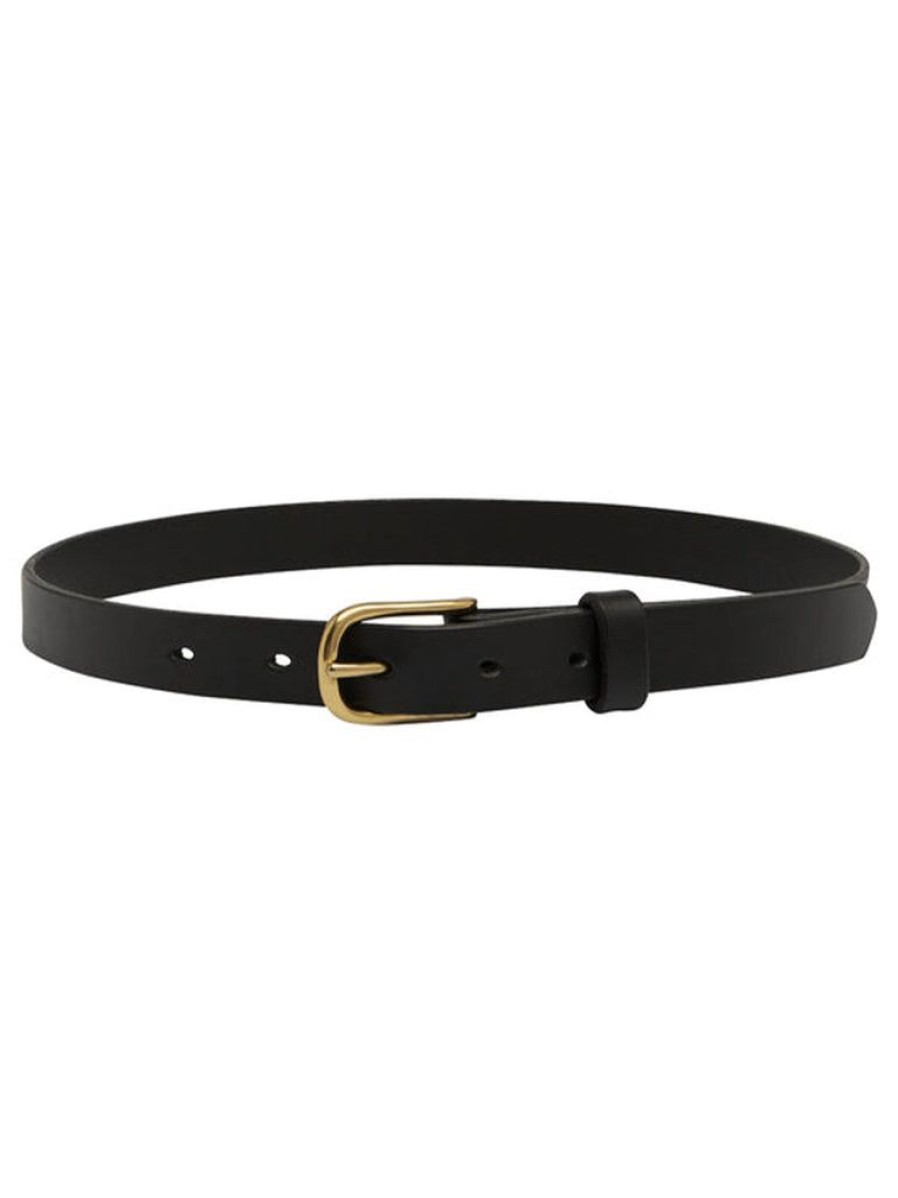 Accessories SAINT | Classic Leather Belt - Black And Brass By Saint