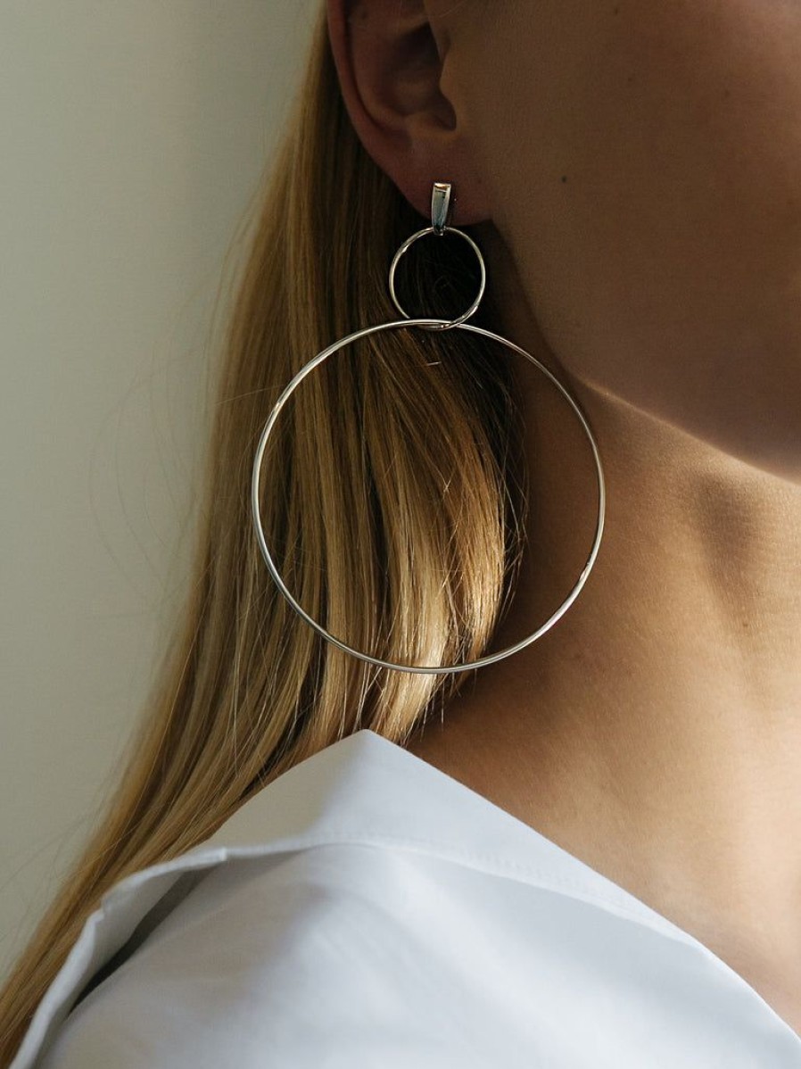 Jewellery Natasha Schweitzer | Double Drop Hoop Earrings By Natasha Schweitzer