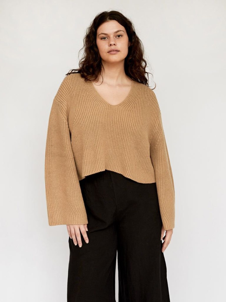 Clothing Joslin | Linden Organic Cotton Cashmere Crop Knit By Joslin