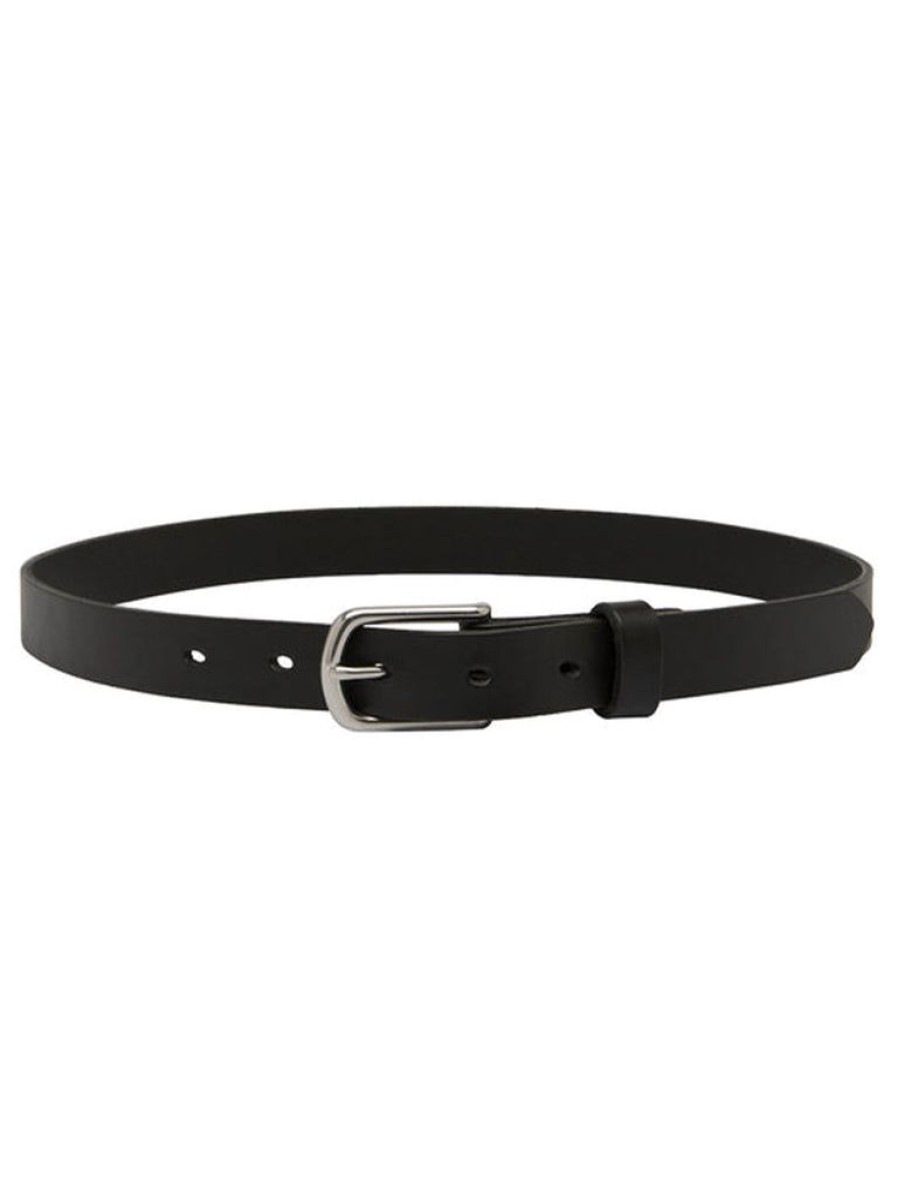 Accessories SAINT | Classic Leather Belt - Black And Silver By Saint