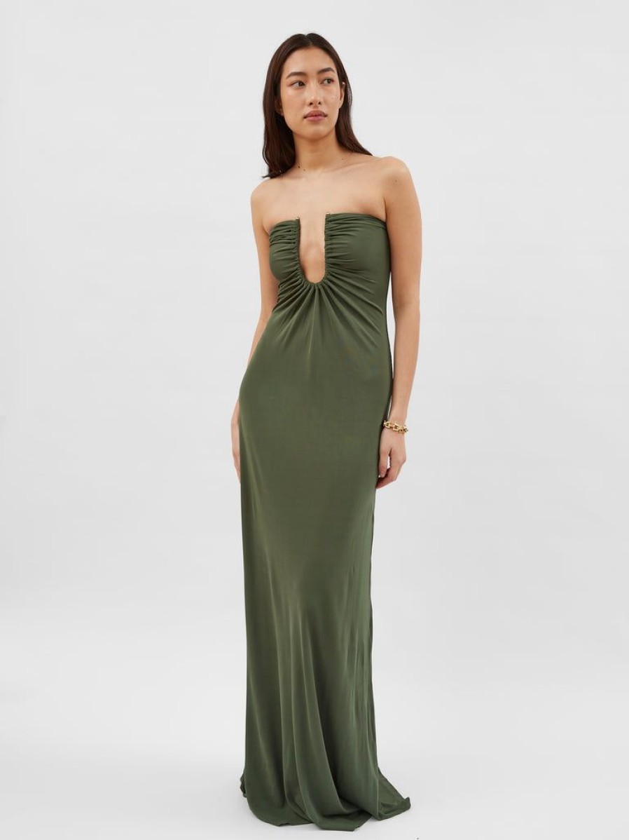 Clothing Christopher Esber | Arced Palm Strapless Dress By Christopher Esber