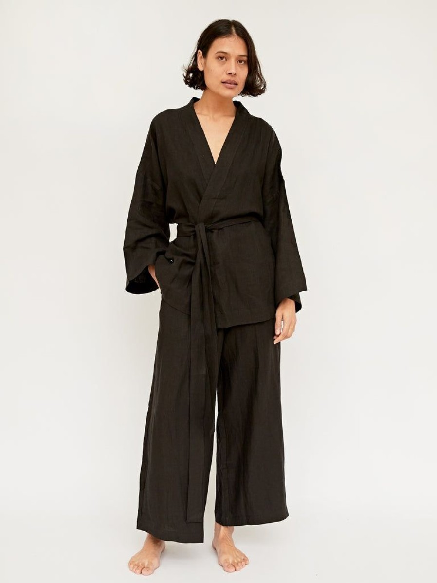 Wardrobe Essentials Deiji Studios | The 01 Linen Loungewear Long Set By Deiji Studios