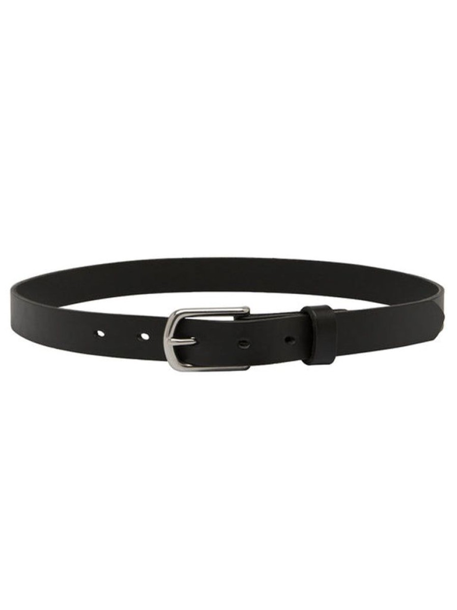 Wardrobe Essentials SAINT | Classic Leather Belt - Black And Silver By Saint